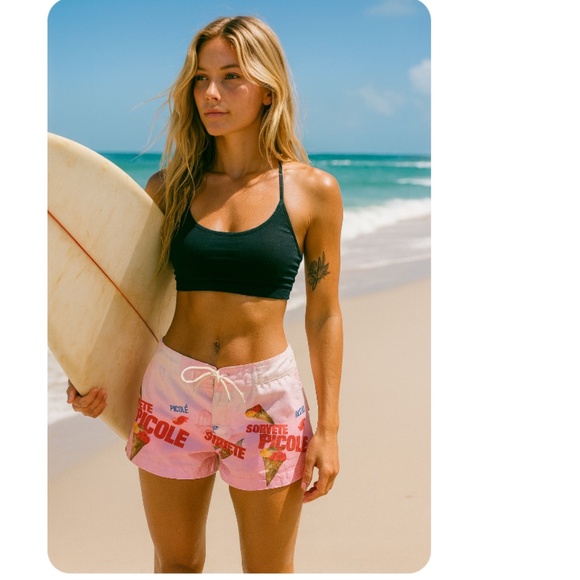 GIRL STAR Board Shorts Ice Cream Pink White Juniors Size 1 - Picture 1 of 7